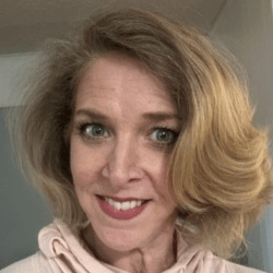 Kim Hoffman, a white woman with short blonde hair.