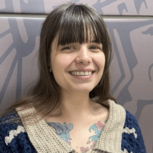 Alecia Freistedt, a white woman with long brown hair.