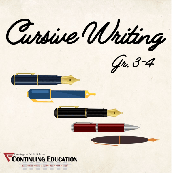 Cursive Writing Club with Mrs. Chaves Farmington Continuing Education